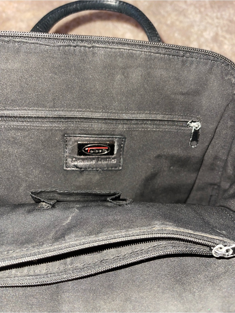 Talbots Black Leather Backpack - Picture 3 of 3